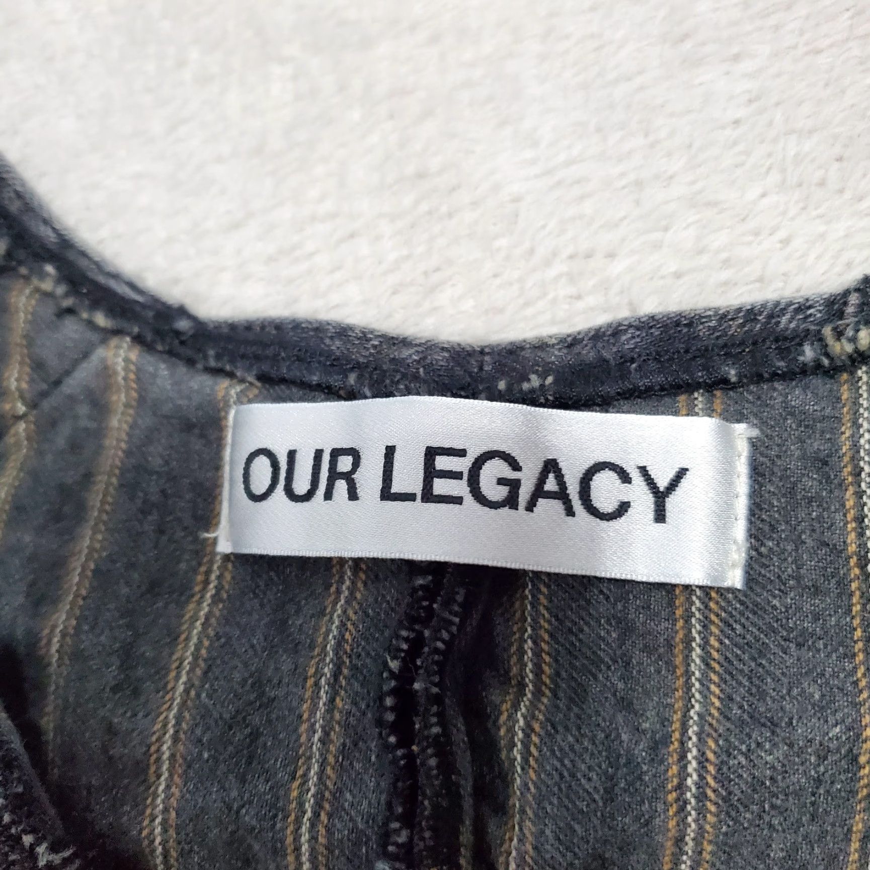 Our Legacy VINTAGE OUR LEGACY Biker Zip Vest Women 42 M Washed Gray Torino Stripe Denim Top Shirt Size M / US 6-8 / IT 42-44 - 3 Thumbnail