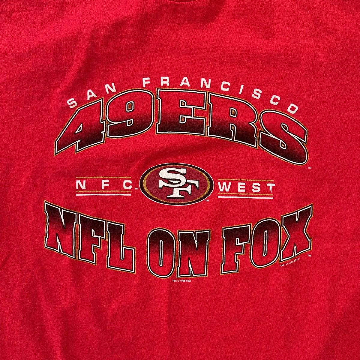 Vintage 1996 Vintage NFL San Francisco 49ers On Fox Tee Size US XL / EU 56 / 4 - 2 Thumbnail