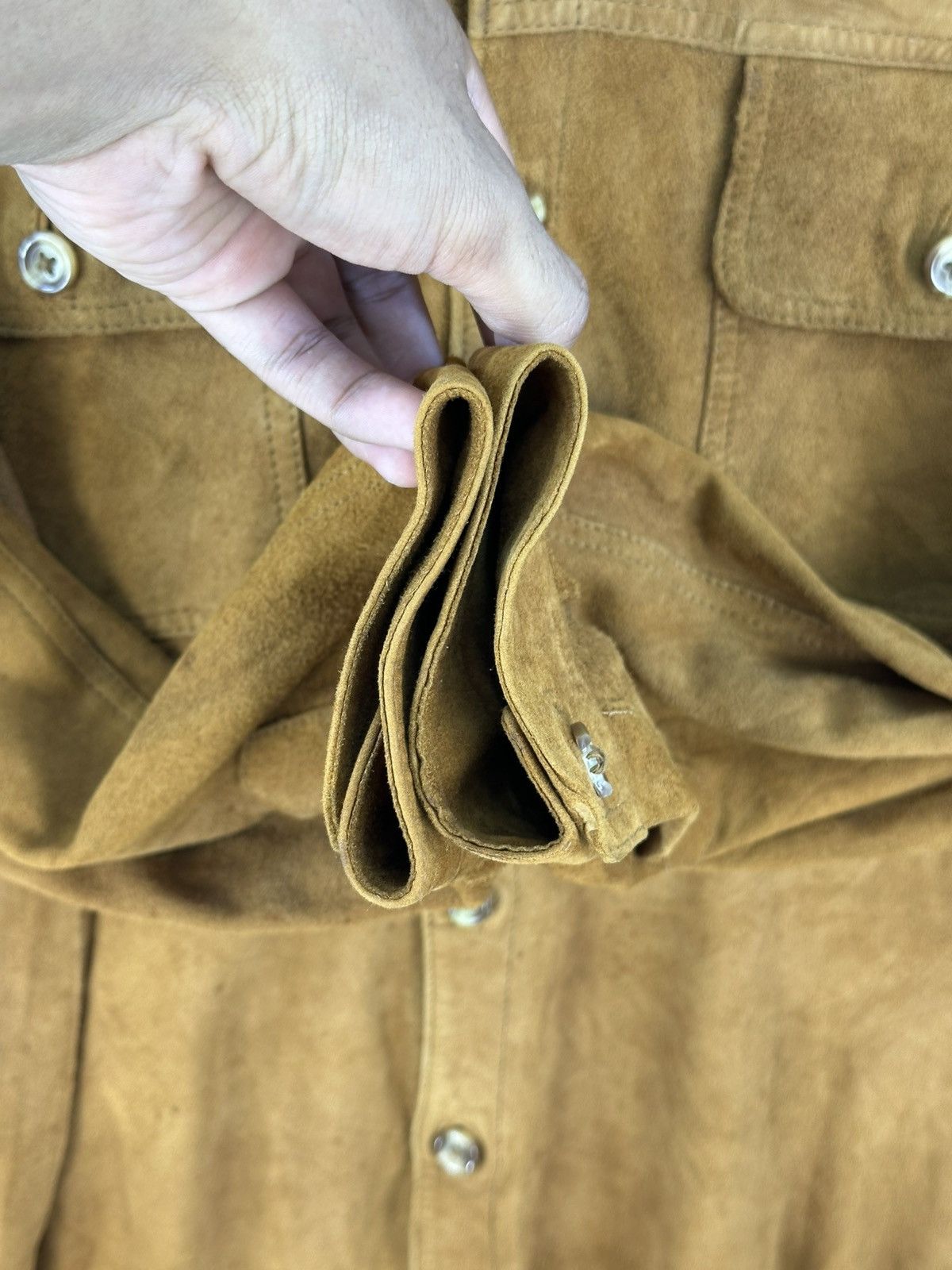Japanese Brand Enzo Rossi Milano Flannel Shirt Lamb Skin Leather Jacket Size US M / EU 48-50 / 2 - 10 Thumbnail