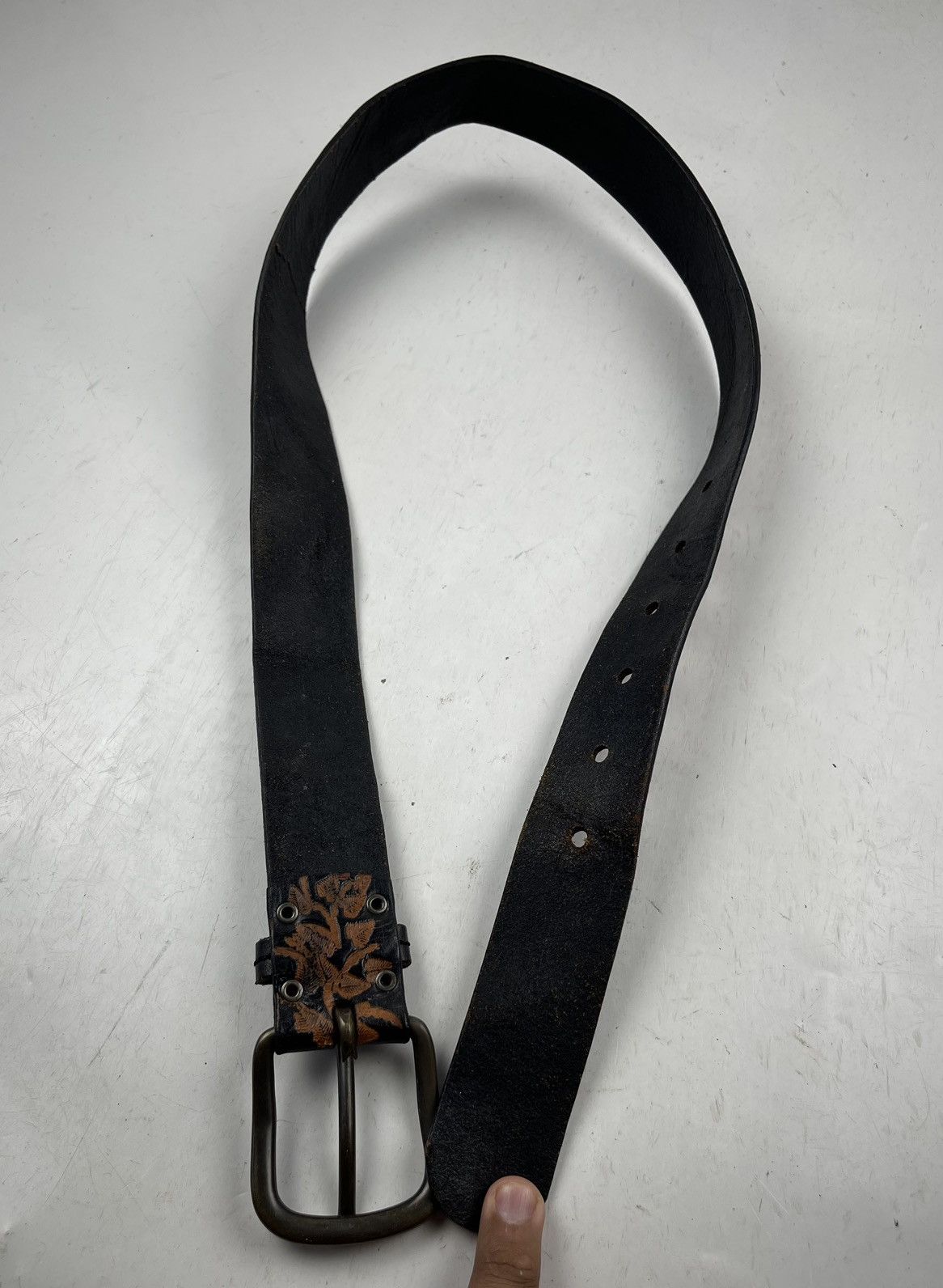 Japanese Brand nice design leather belt tc48 Size 30 - 8 Thumbnail