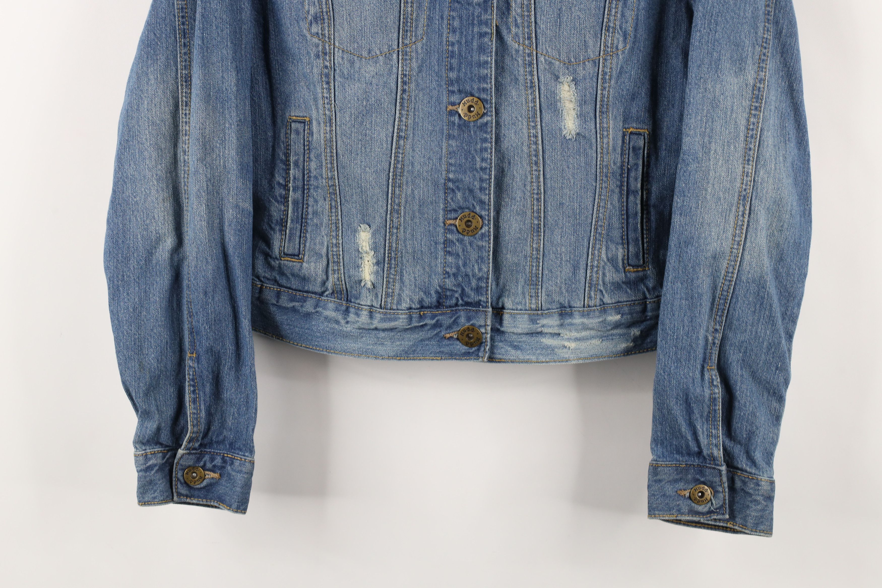 Vintage Vintage Y2K MUDD Cropped Baby Doll Denim Trucker Jacket Size L / US 10 / IT 46 - 3 Thumbnail