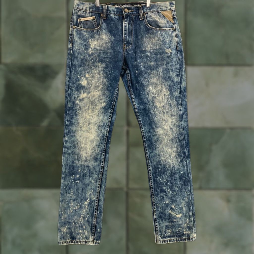 Vintage VINTAGE The Heritage By America Denim Jeans Mens 34x33 Regular Distressed Light Wash 5-Pocket USA Logo Grunge 90s Size US 34 / EU 50 - 1 Thumbnail