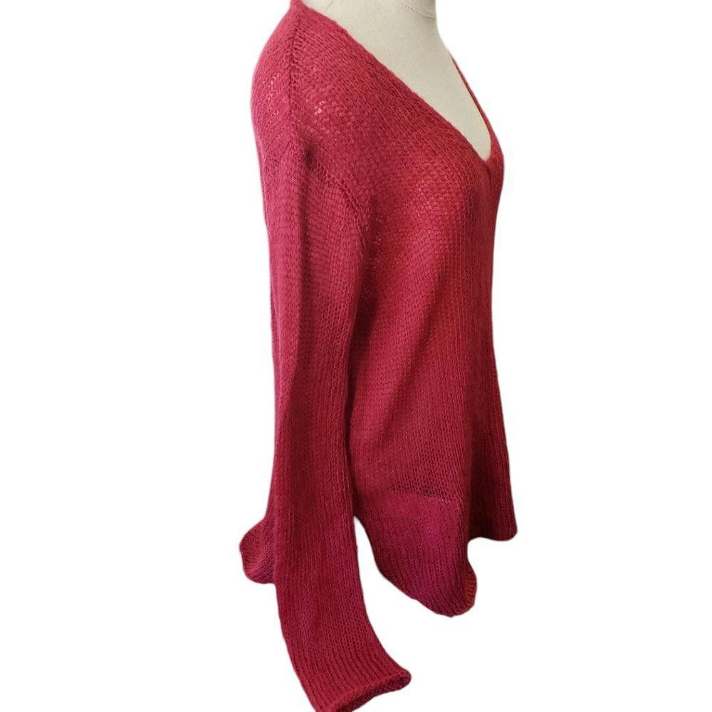 Designer CT772 Wooden Ships Ladies Red Lightweight Sweater S/M Size S / US 4 / IT 40 - 4 Thumbnail