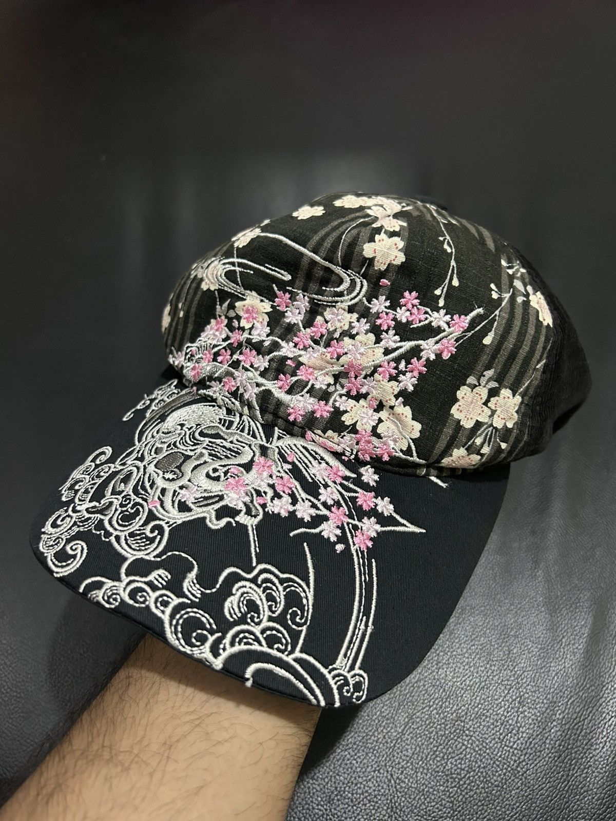 Japanese Brand Ryujin Sakura Embroidered Corduroy Caps Size ONE SIZE - 4 Thumbnail