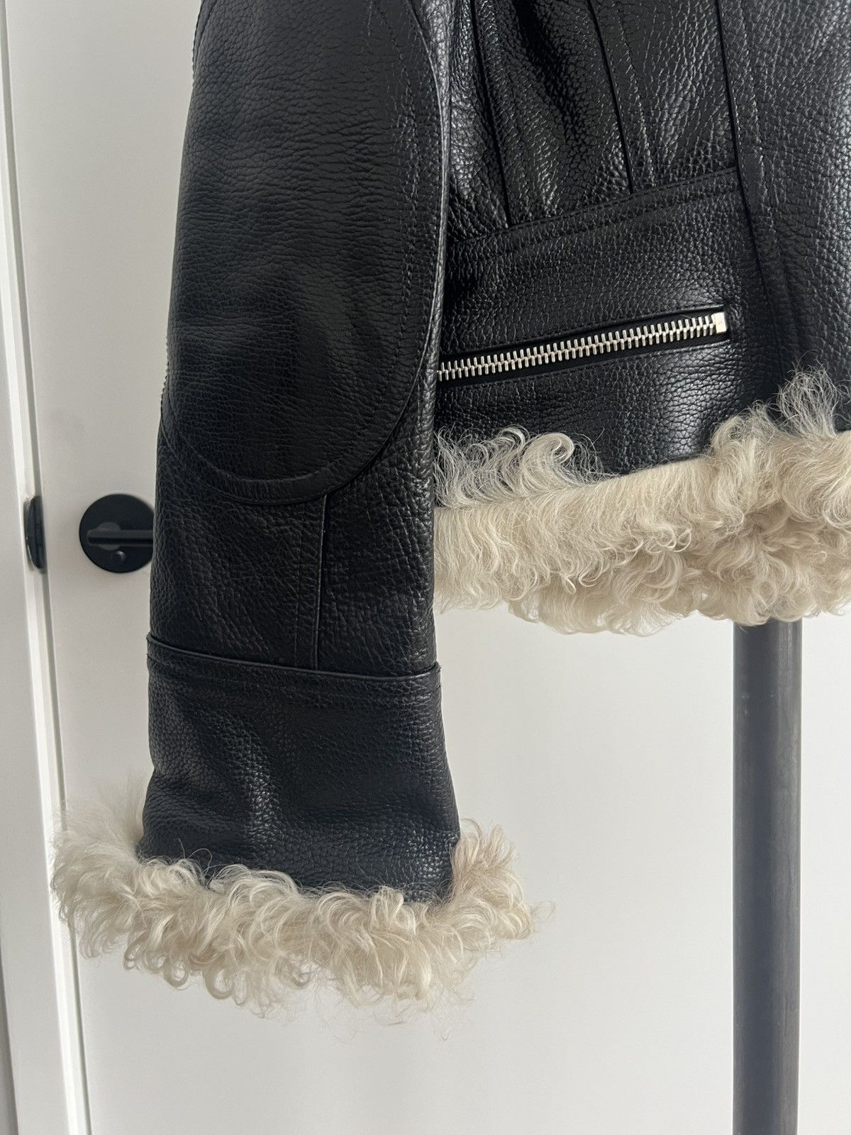 Balenciaga AW04 Shearling Biker Jacket Size XS / US 0-2 / IT 36-38 - 8 Thumbnail