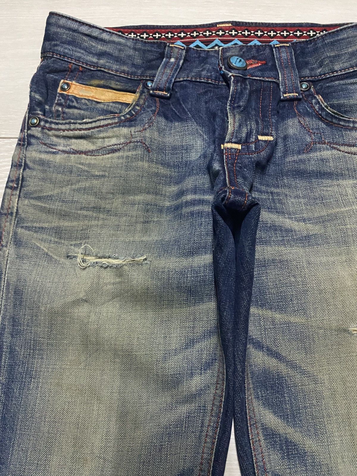 Edwin Vintagw Japanese Edwin 503 Blue Trip Mud Wash Skinny Jeans Size US 29 - 7 Thumbnail