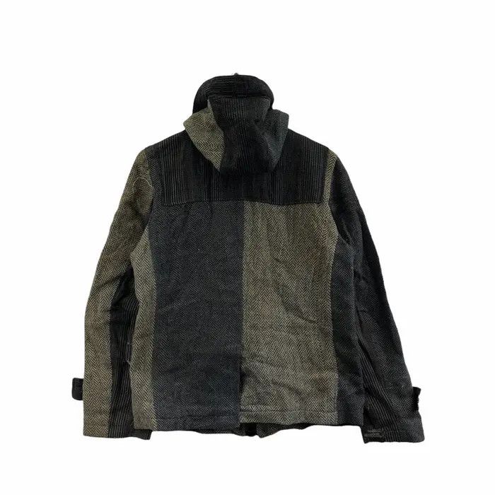 Harris Tweed Vtg 90’ HARRIS TWEED HANDWOVEN Duffel Coat Patchwork Parka Size US M / EU 48-50 / 2 - 3 Thumbnail
