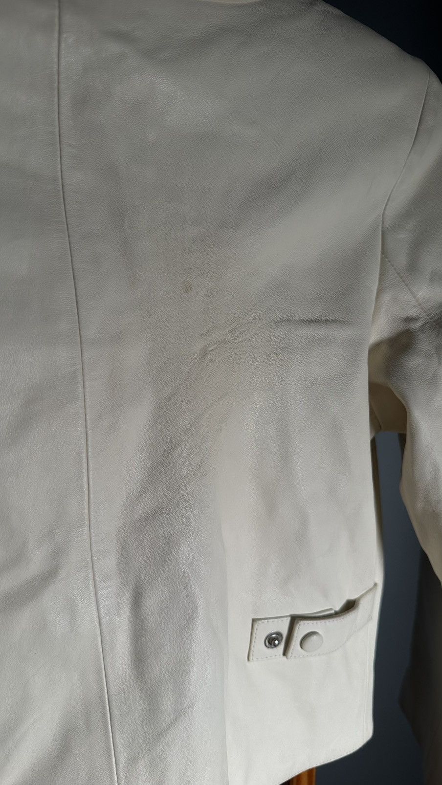 agnes b. agnes b. pression leather cardigan blouson jacket cream Size XS / US 0-2 / IT 36-38 - 14 Thumbnail