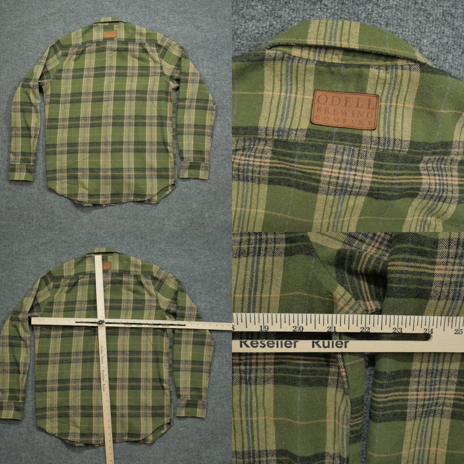 CO Odell Shirt Mens M Green Plaid Flannel Button-Up Casual Beer Workwear Size US M / EU 48-50 / 2 - 8 Thumbnail