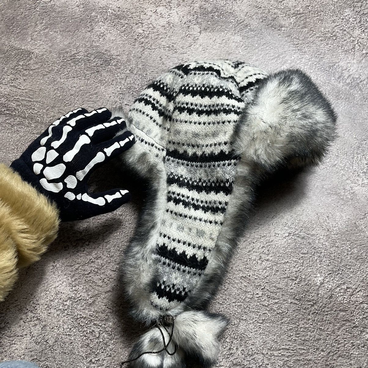 Vintage Vintage 90s Mohair Striped Beanie Ushanka Grunge Tapered OS Size ONE SIZE - 4 Thumbnail