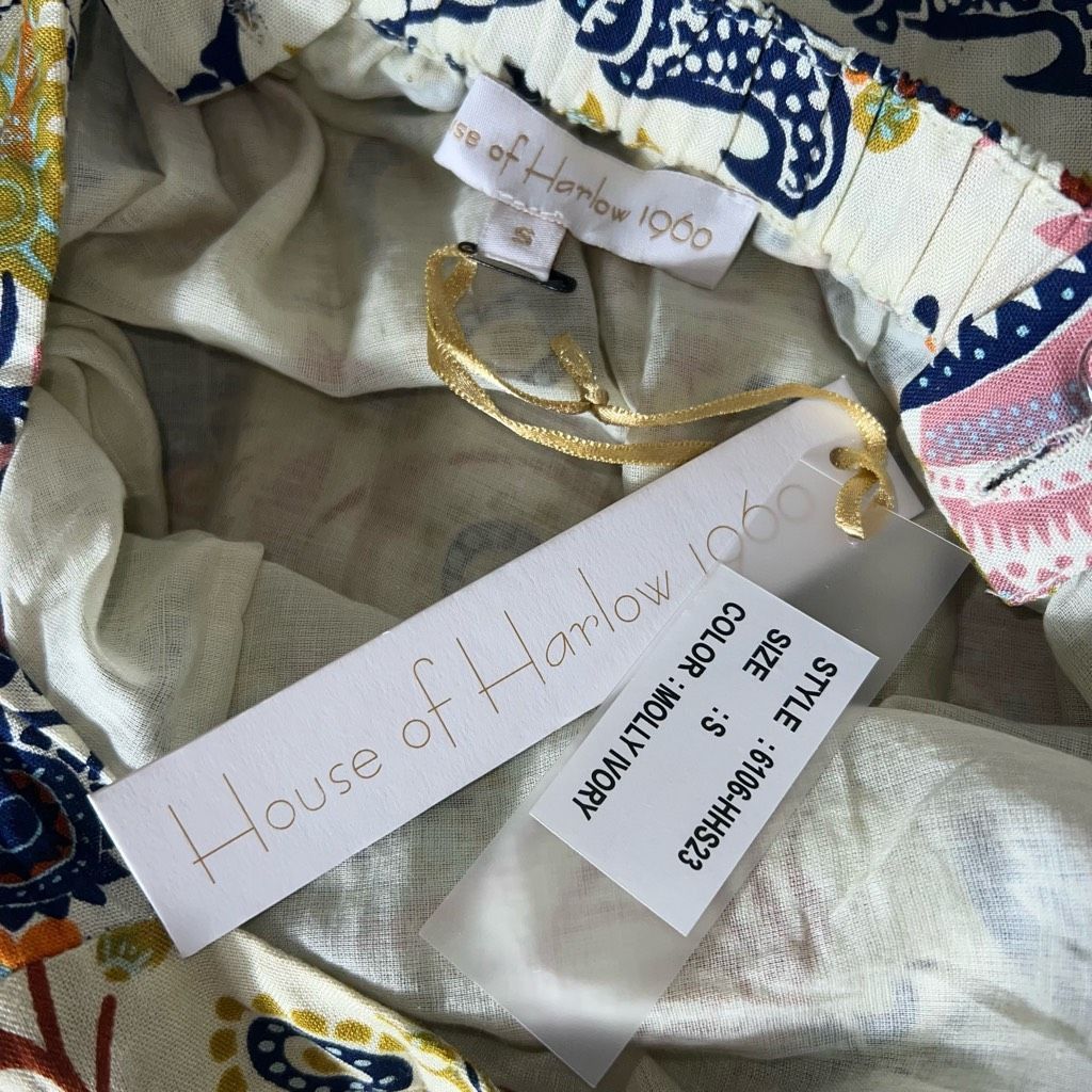 Other House of Harlow 1960 Molly Ivory Maxi Dress Boho Prairie Printed Women’s Small Size S / US 4 / IT 40 - 10 Thumbnail