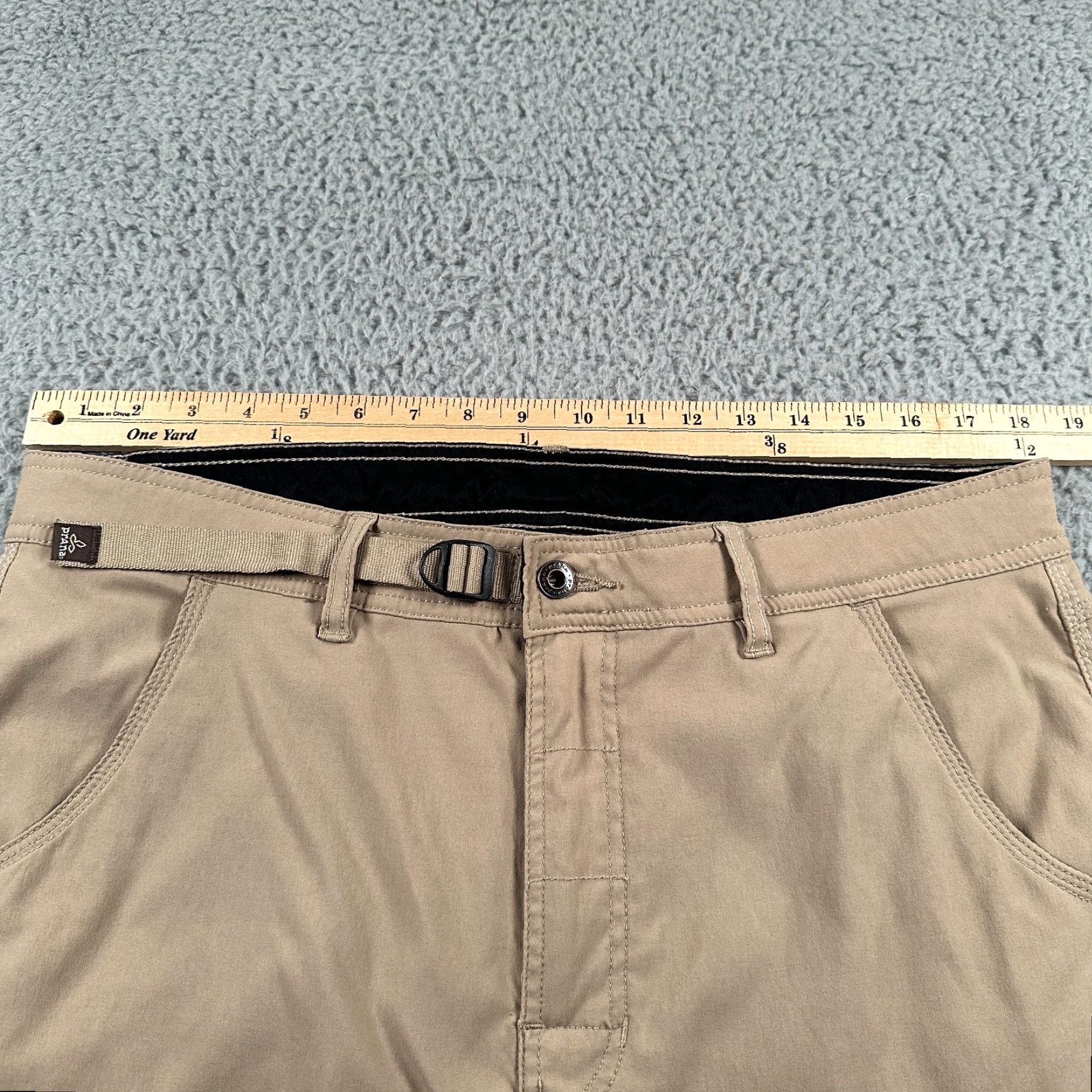 Prana prAna Cargo Pants Mens XLx30 Beige Straight Belted Nylon Hiking Outdoors Pants Mens Beige Cargo Belted Pockets Stretch Front Flat Belted Size US 36 / EU 52 - 5 Thumbnail