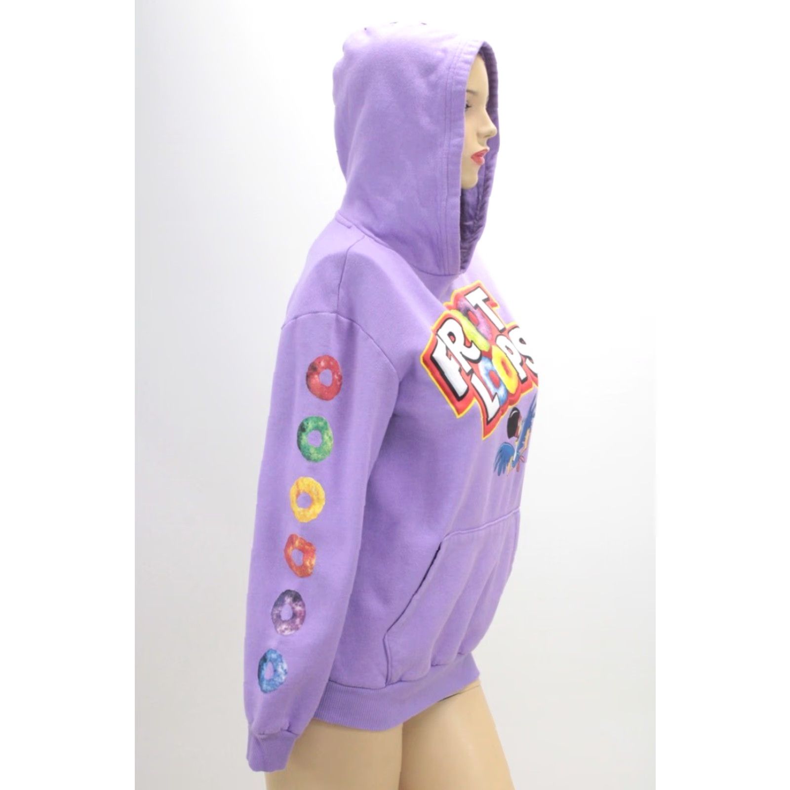 Vintage VINTAGE Kellogg's Froot Loops Hoodie Sweatshirt Tucan Purple Womens Small Pullover Kangaroo Pocket Graphic Y2K 90s Cereal Size S / US 4 / IT 40 - 4 Thumbnail