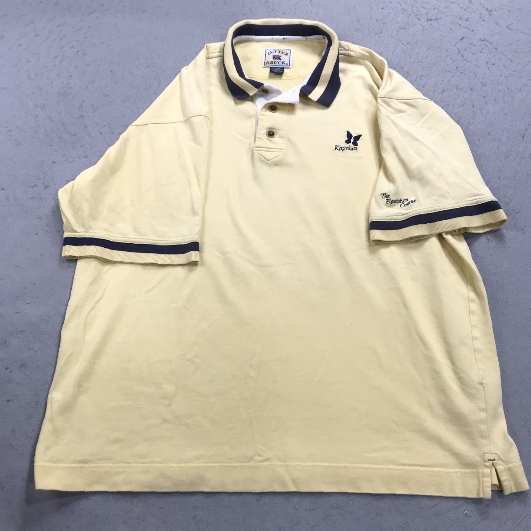 Cutter & Buck VINTAGE Cutter Buck Logo Yellow Golf Polo Shirt Mens XL 90s Baggy Cotton Logo BUSTED Size US XL / EU 56 / 4 - 2 Thumbnail