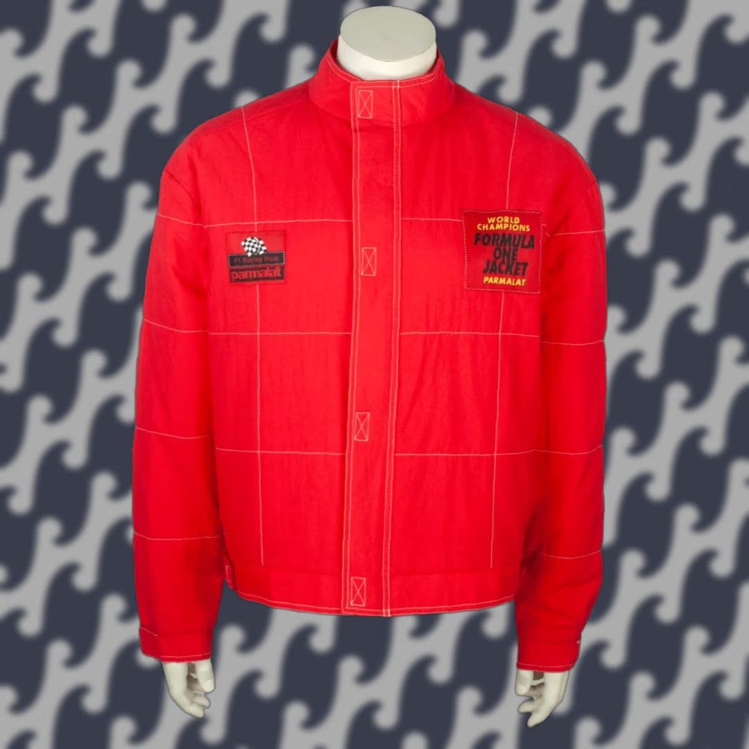 Vintage VINTAGE Parmalat F1 Racing Mens Jacket S Red Motorcycle Jacket Water Resistant Nylon Zip Fun? Size US S / EU 44-46 / 1 - 1 Thumbnail