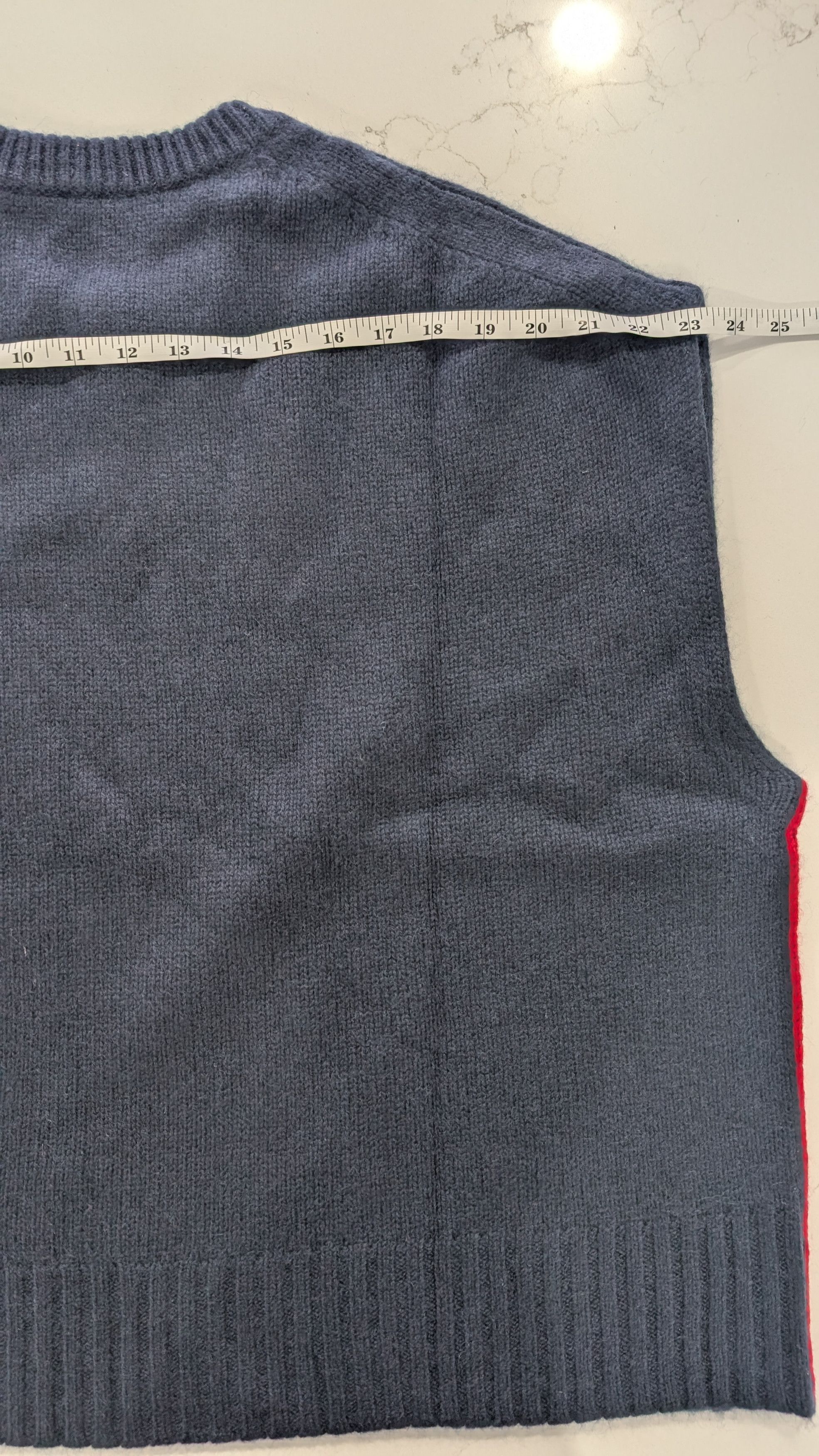 Zadig & Voltaire ZADIG & VOLTAIRE Darcy Wool Cashmere Vest Navy Red M/L Size M / US 6-8 / IT 42-44 - 15 Thumbnail