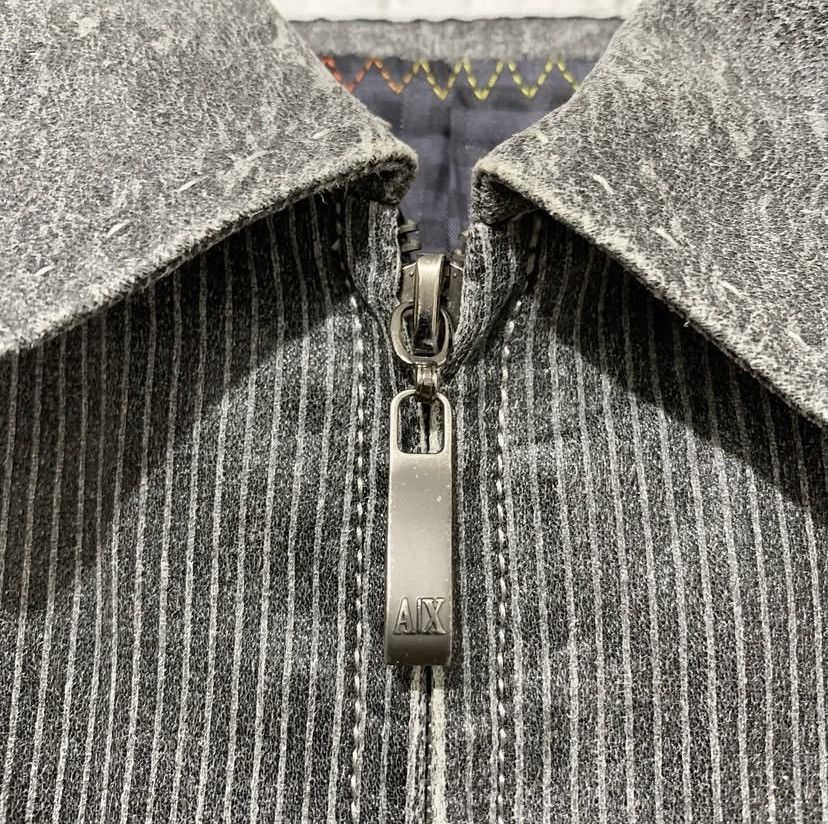 Armani Exchange Armani Exchange Vintage Wool Leather Jacket Size US L / EU 52-54 / 3 - 3 Thumbnail