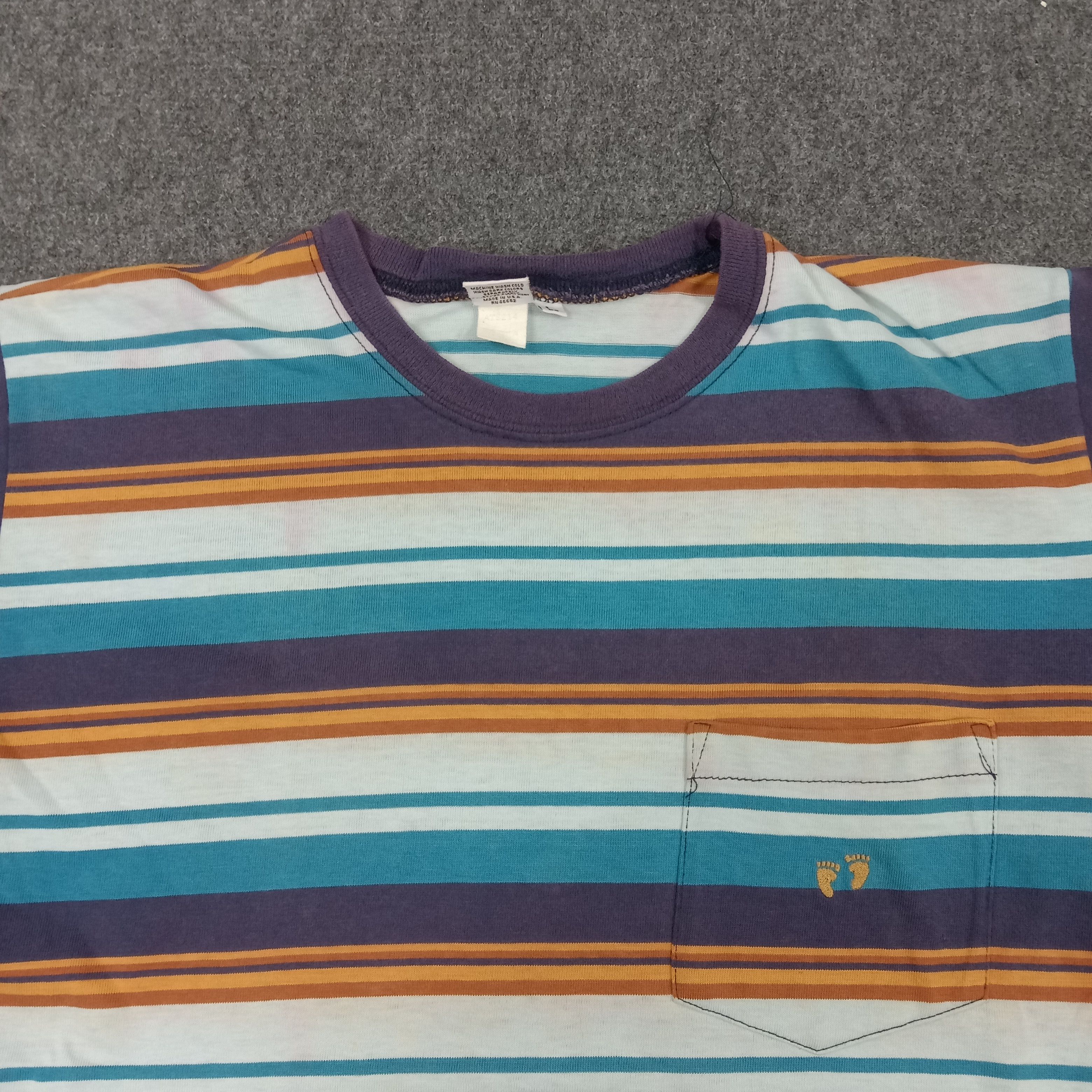 Hang Ten × Vintage Vintage 90's Hang Ten Streetwear Striped Design Tshirt Size US L / EU 52-54 / 3 - 2 Thumbnail