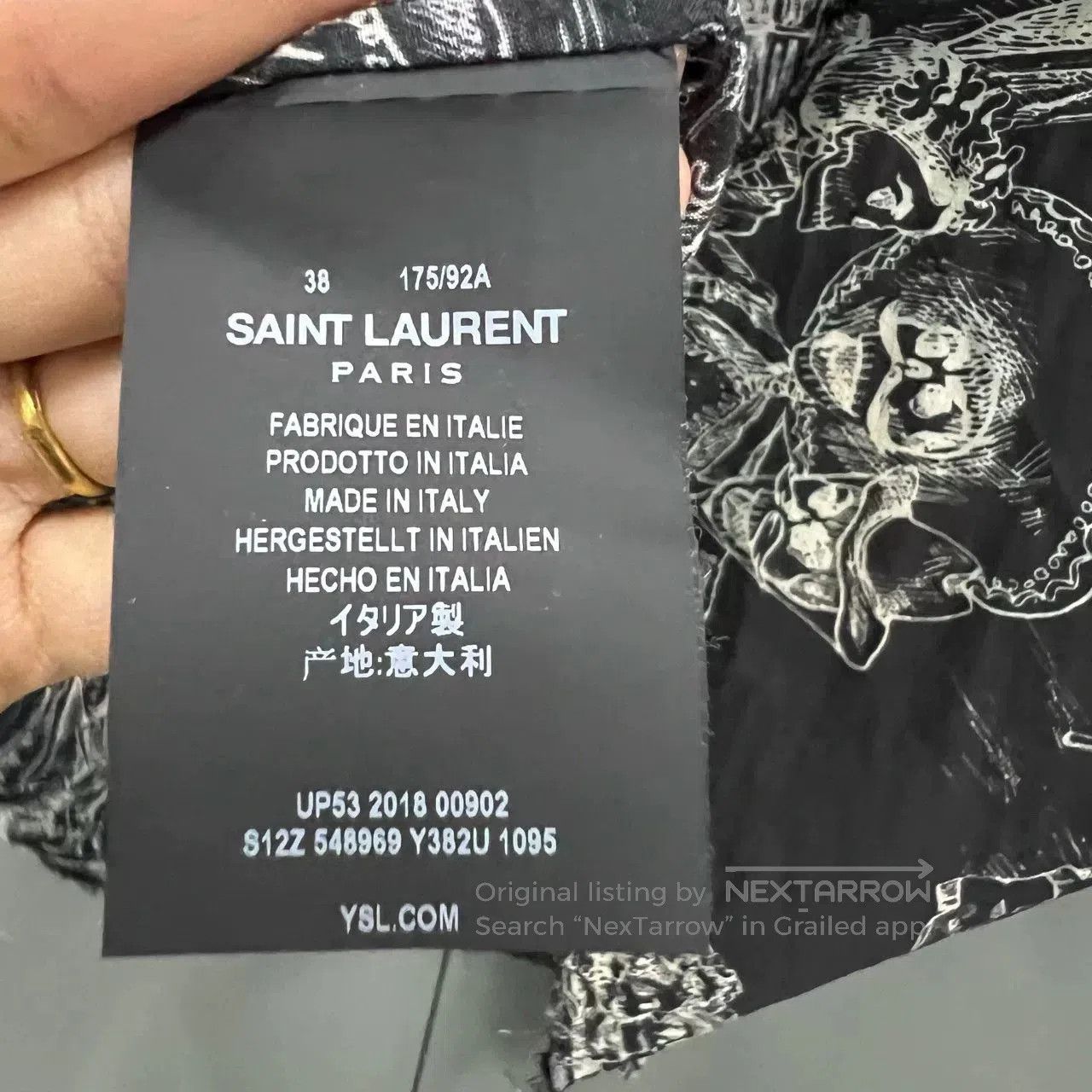 Saint Laurent Paris Saint Laurent Skull Party Print Shirt. Size US M / EU 48-50 / 2 - 4 Thumbnail