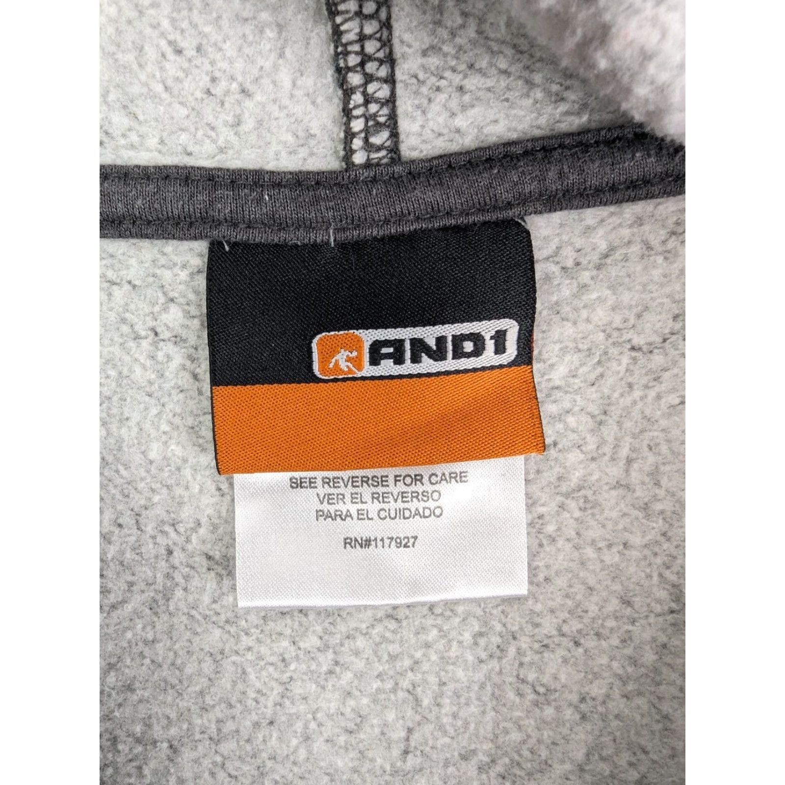 Vintage AND1 Grey 1993 Athletics Full Zip Hoodie Jacket Men's Embroidered Logo Size L Size US L / EU 52-54 / 3 - 7 Thumbnail