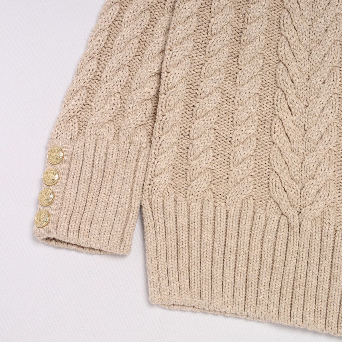 Other Holland Cooper Greenwich Cable Knit Jumper Sweater Beige Size M / US 6-8 / IT 42-44 - 2 Thumbnail