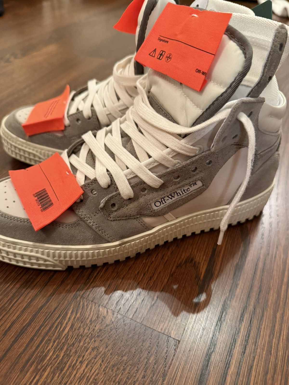 Off-White Off-White Off-Court 3.0 Grey Leather High-top Sneakers Size US 10 / IT 40 - 10 Thumbnail