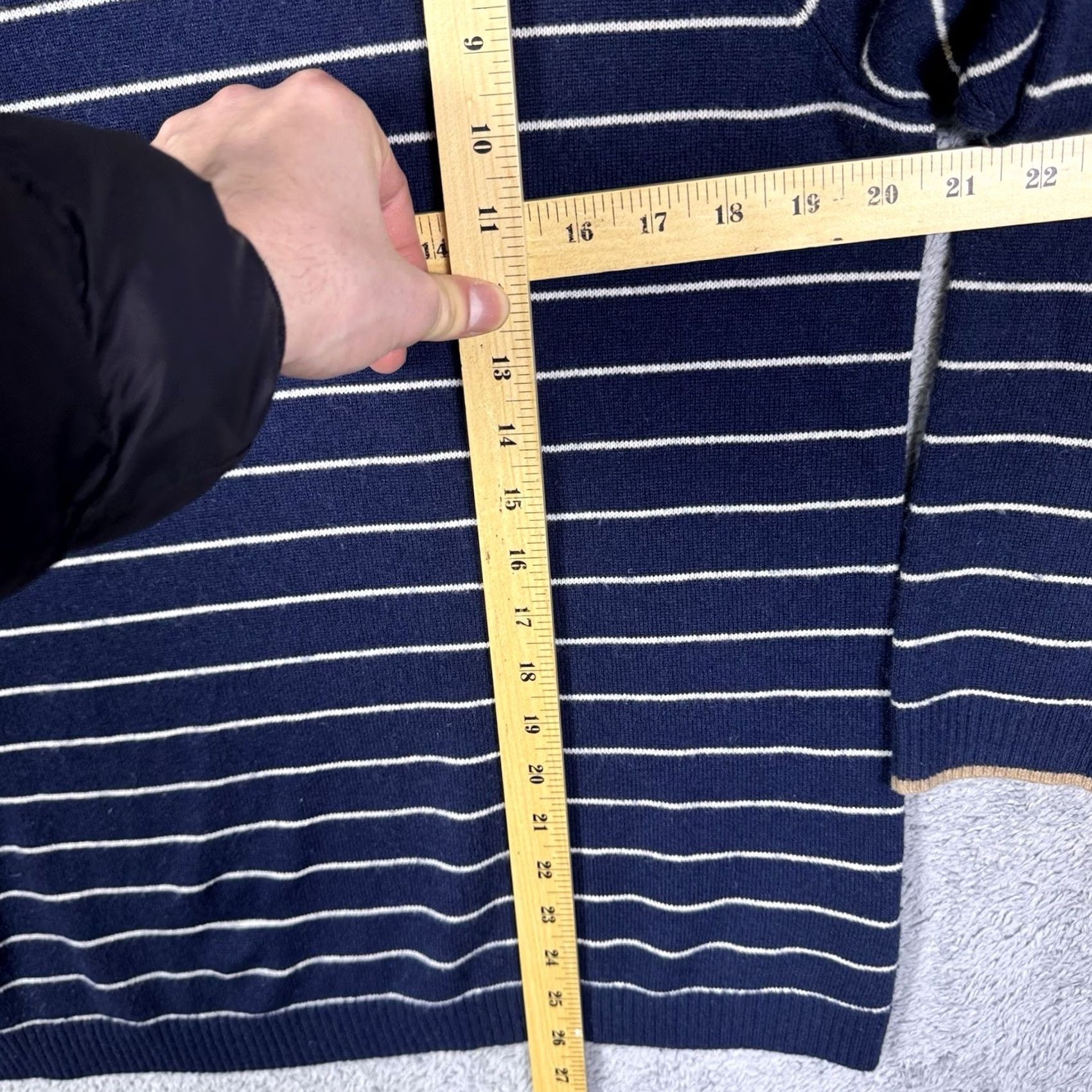 Vintage LL Bean Cashmere Sweater Women's XL Pullover Knit Classic Crewneck Stripe 515166 Size XL / US 12-14 / IT 48-50 - 6 Thumbnail