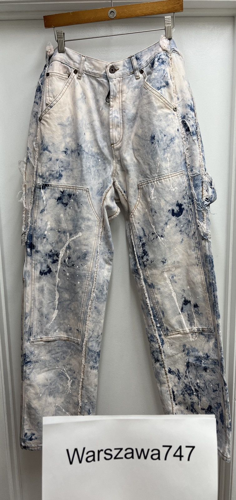 image of Off White Reconstructed Double Knee Carpenter Pants in Blue, Men's (Size 34)