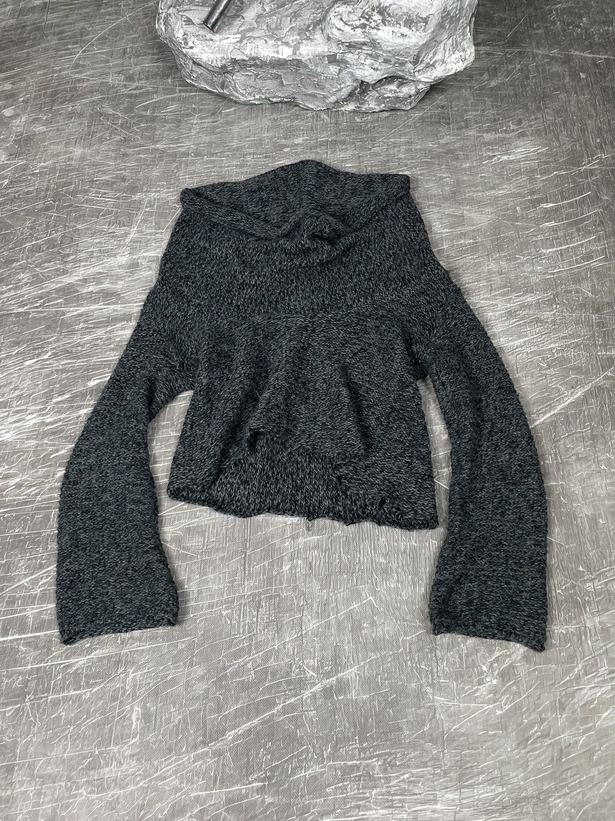 Hysteric Glamour × Japanese Brand 2000s Y2K Wide Neck Cropped Sweater Junya Watanabe Style Size M / US 6-8 / IT 42-44 - 1 Thumbnail