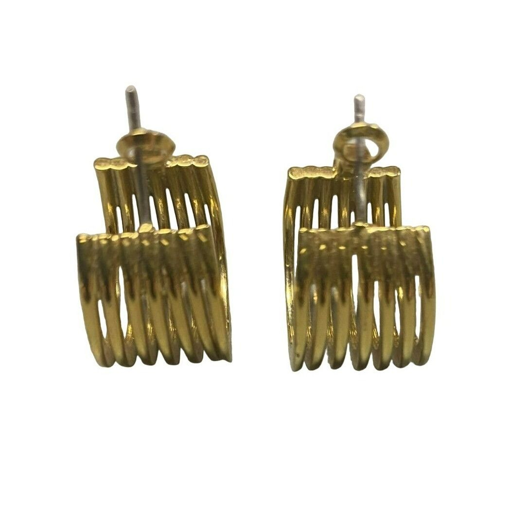 Other Gold tone Chic Vintage Spiral Hoop Pierced Earrings Size ONE SIZE - 1 Thumbnail