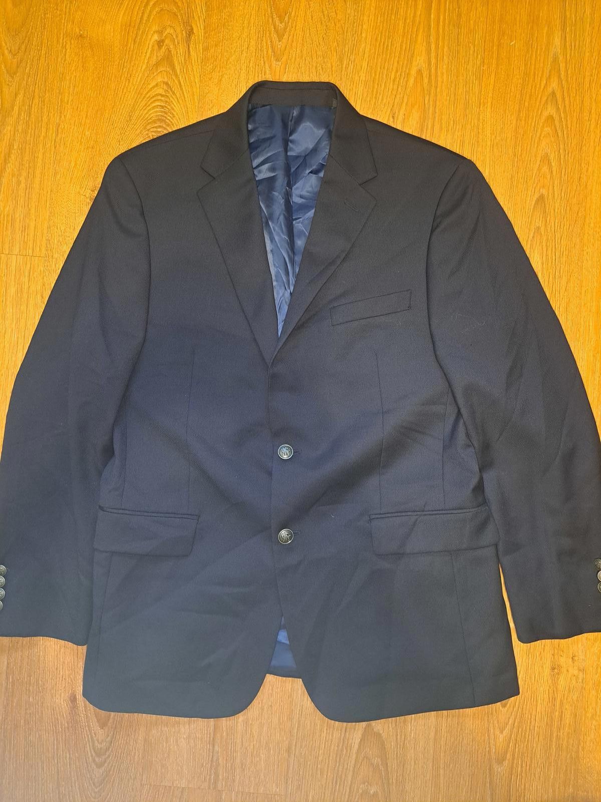 Hart Schaffner Marx Hart Schaffner Marx Blazer Mens 42R Navy Wool Silver Buttons Size 42R - 1 Thumbnail