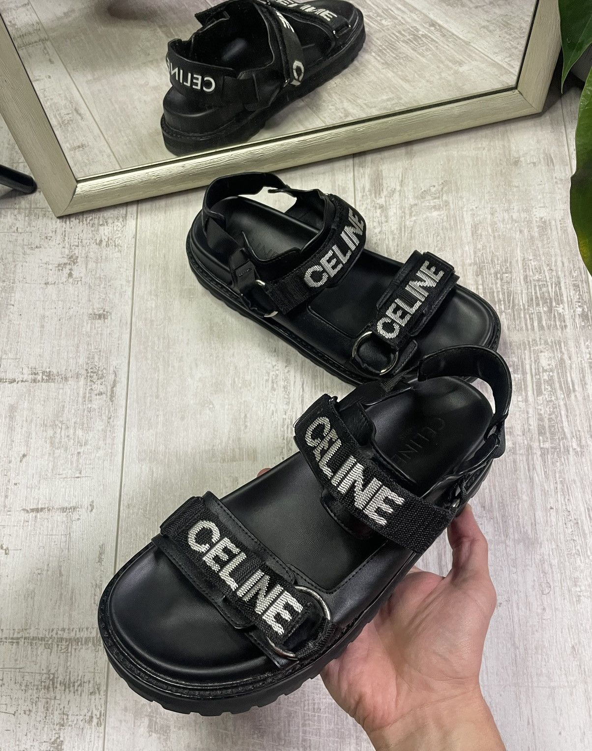Celine Celine Bulky Black Sandals Women’s Size US 10 / IT 40 - 3 Thumbnail