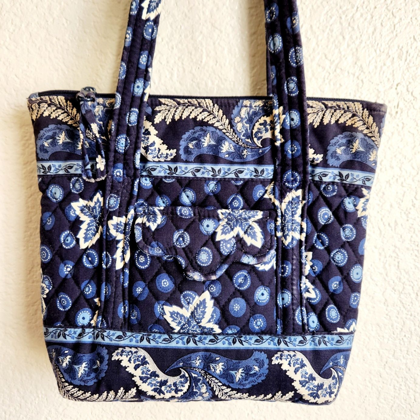 Other Vera Bradley Blue Tan White Floral Double Strap Shoulder Bag Size ONE SIZE - 2 Thumbnail