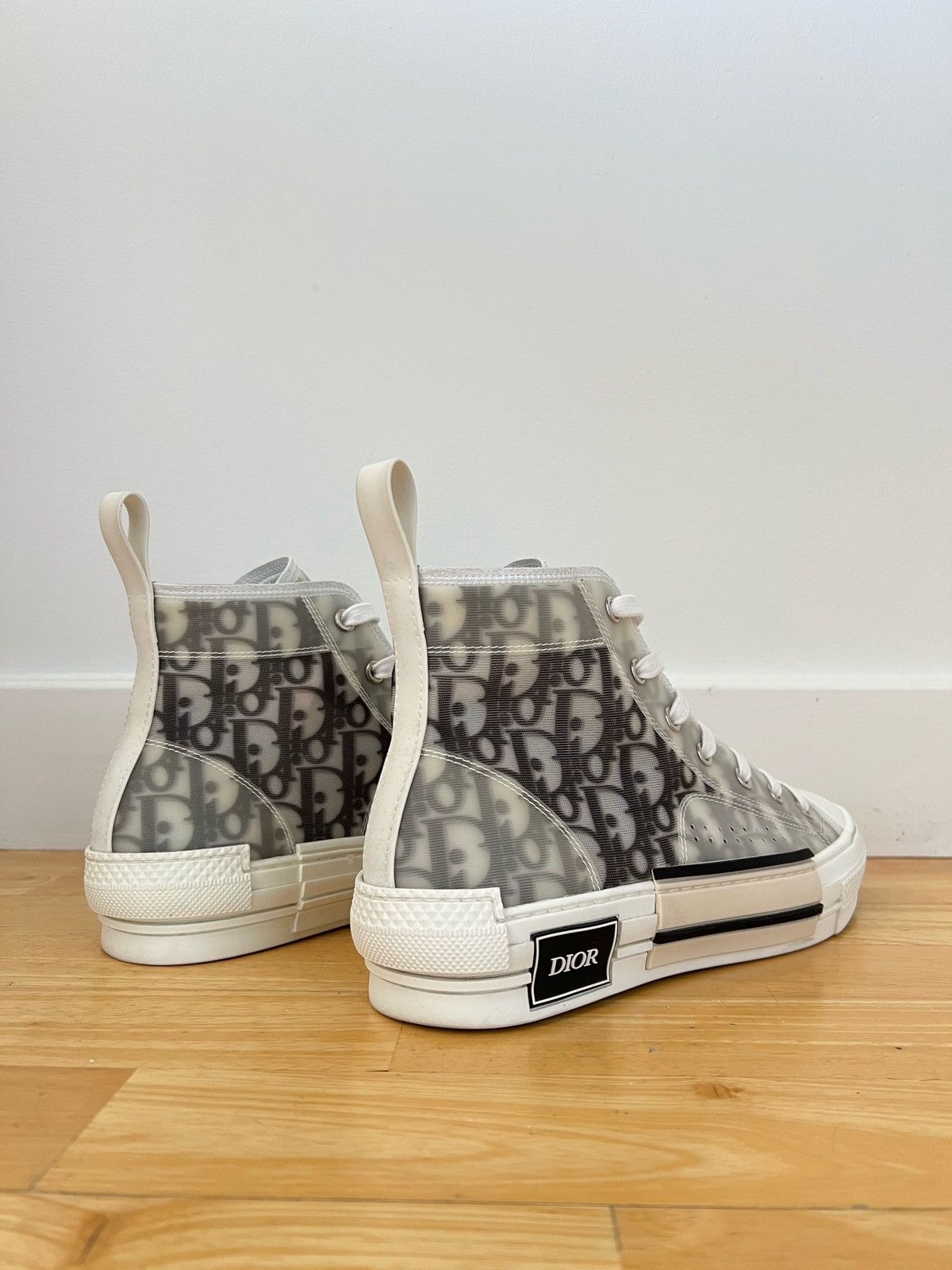 Dior 40 Dior OG B23 Oblique Black White High Top Logo Sneakers Size US 7 / EU 40 - 3 Thumbnail