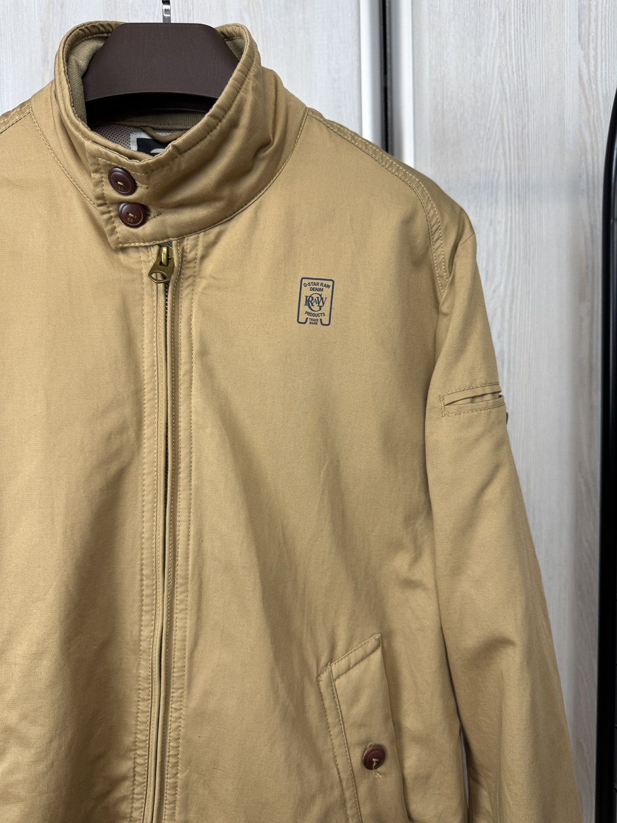 G-Star G-Star RAW Cotton Linen Bomber Jacket FLEET JKT beige Brown Size US XL / EU 56 / 4 - 7 Thumbnail