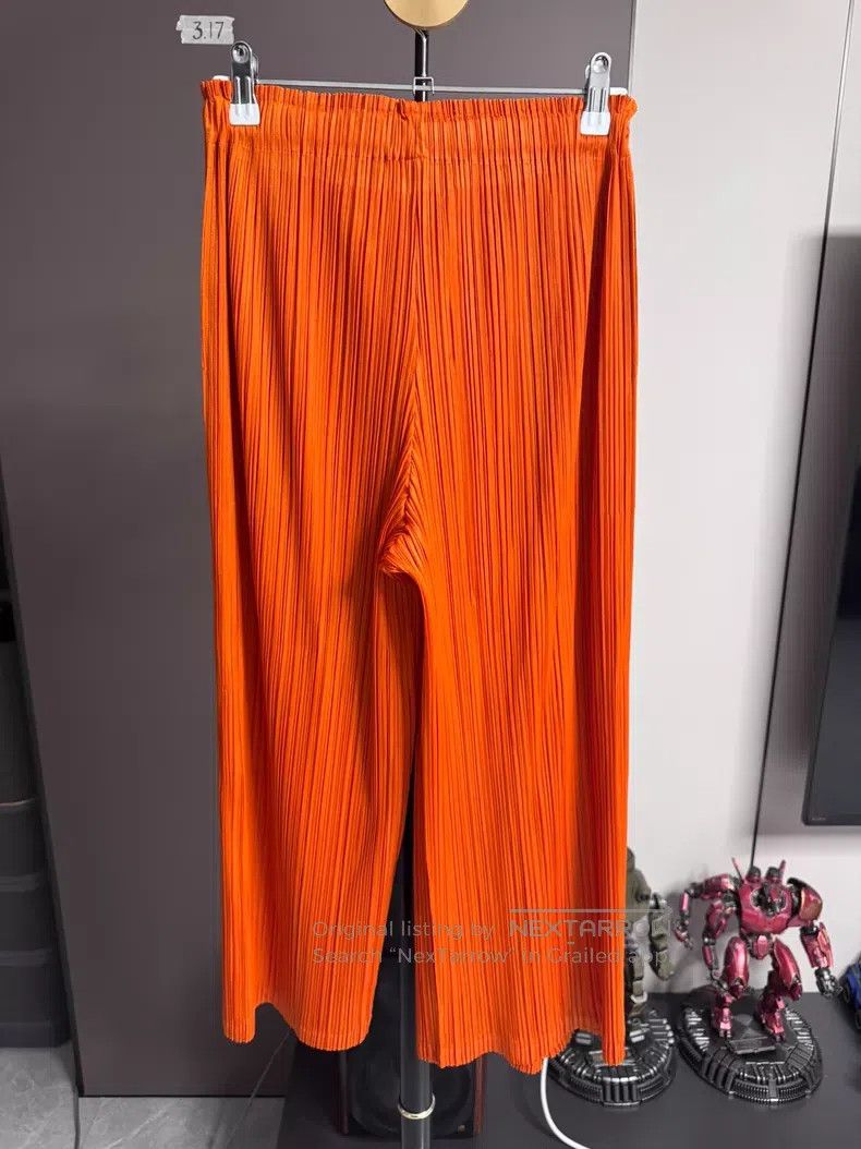 Issey Miyake Issey Miyake size:3 Orange Pleated Kelp Pants Size 22" - 2 Thumbnail