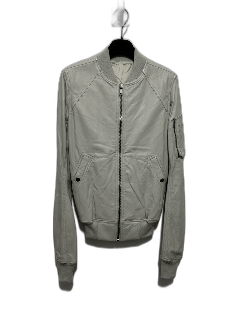 Rick Owens rick owens leather bomber jacket in gray Size US M / EU 48-50 / 2 - 1 Thumbnail