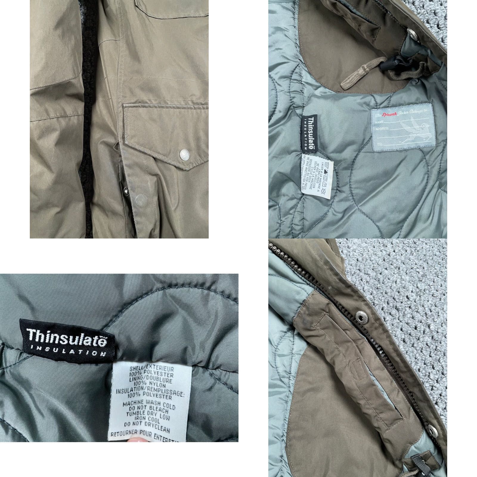 Vintage Spiewak M-65 Field Jacket Mens Small Brown Green Thinsulate Insulation Hooded Size US S / EU 44-46 / 1 - 9 Thumbnail