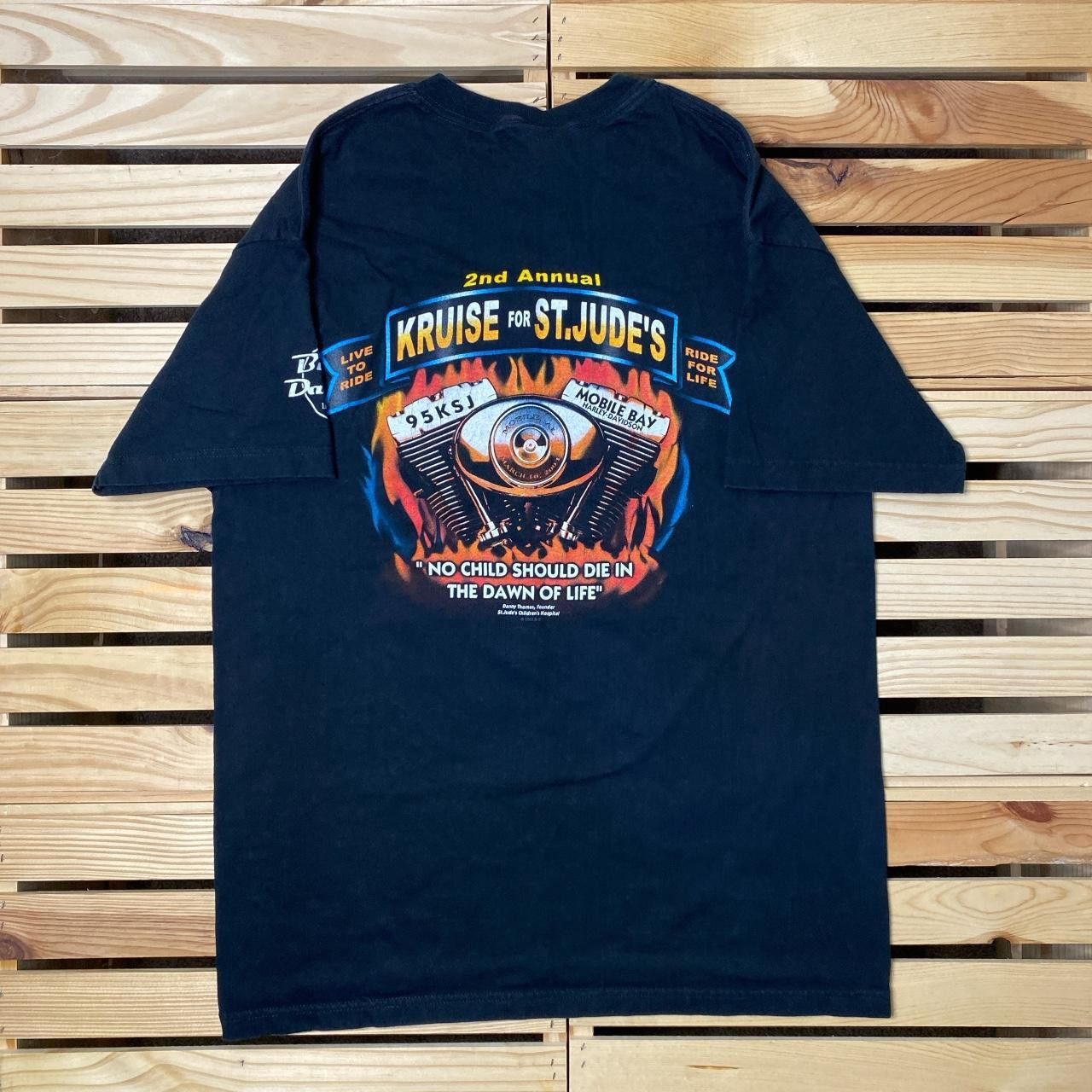 Harley Davidson Vintage Harley Davidson x St. Jude's Black Tee Size Large Size US L / EU 52-54 / 3 - 1 Thumbnail