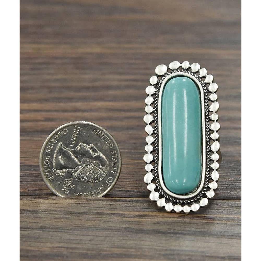 Other Boho CowgirlTurquoise Adjustable Statement Cuff Ring with Br Size ONE SIZE - 3 Thumbnail
