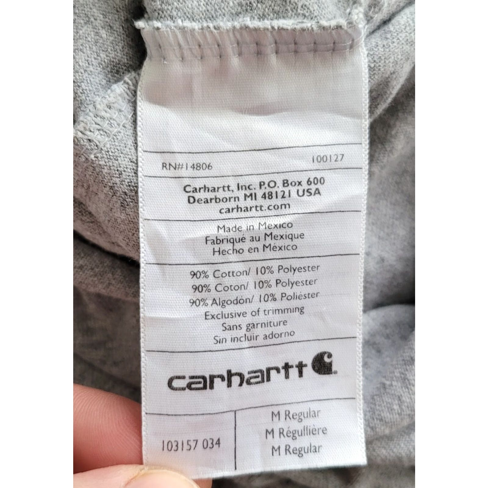 Carhartt VINTAGE Carhartt T-Shirt Main Selling Point Grey Long Sleeve M Regular Men's Shirt Crew Neck N/A Size US M / EU 48-50 / 2 - 7 Thumbnail