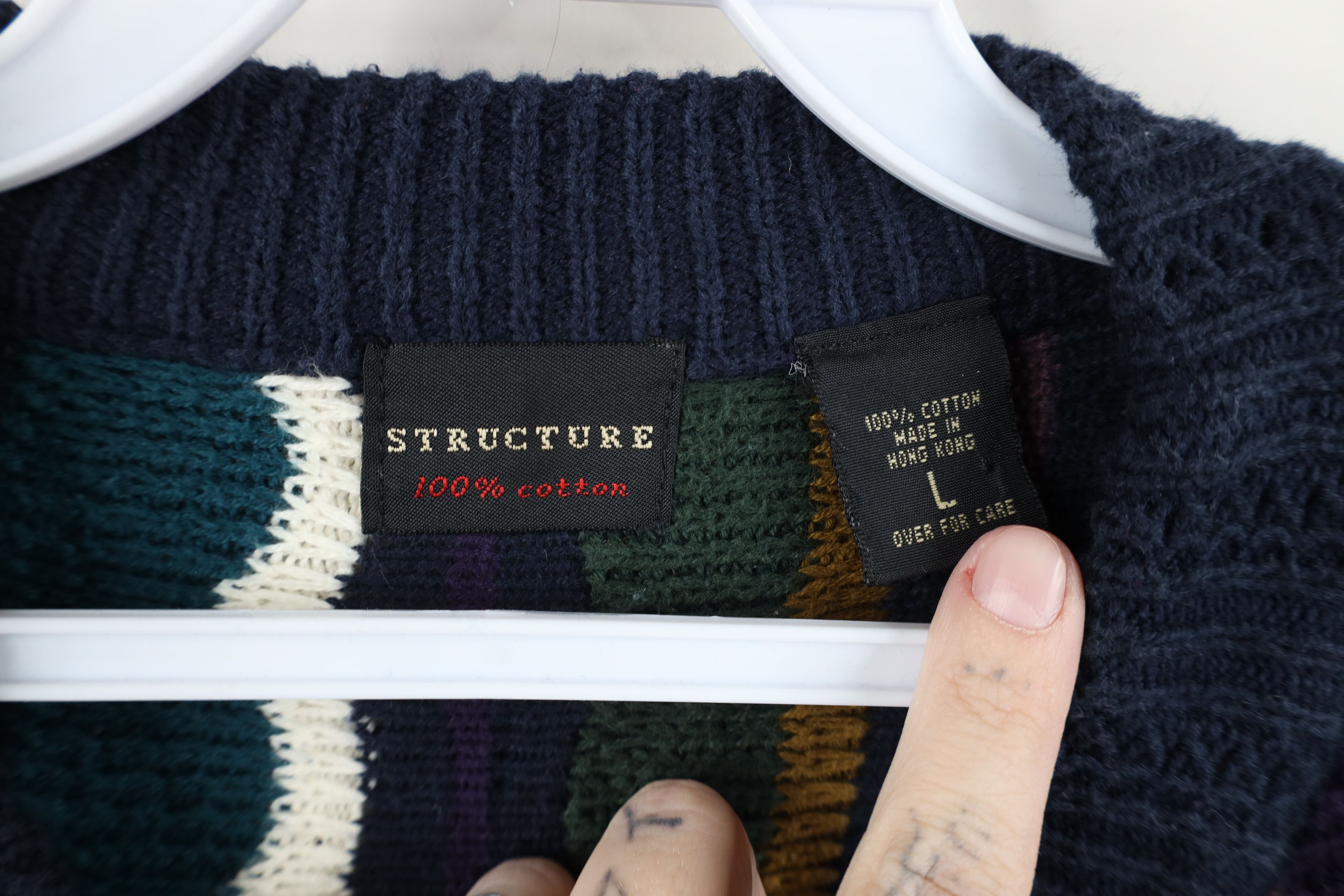 Vintage Vintage 90s Coogi Style Rainbow Striped Knit Sweater Size US L / EU 52-54 / 3 - 6 Thumbnail