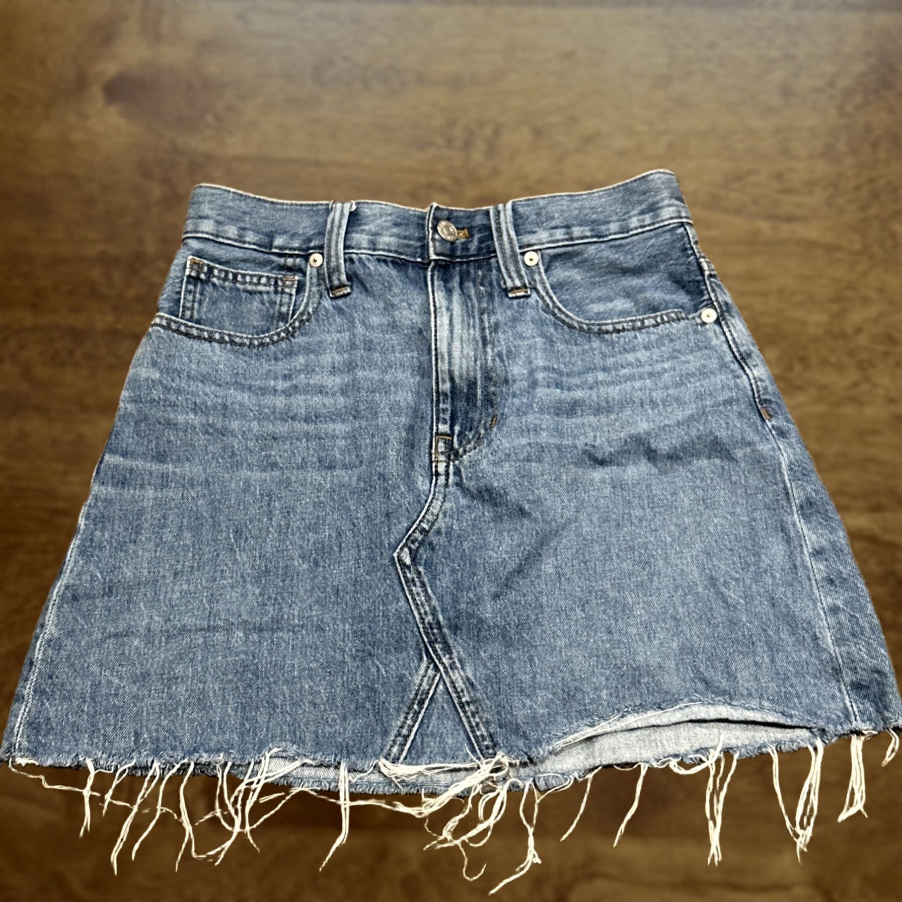 Madewell Madewell Skirt A-Line Denim Blue Women Short Bohemian 25 Regular Sized Size 25 Size 42" / US 20 - 1 Thumbnail
