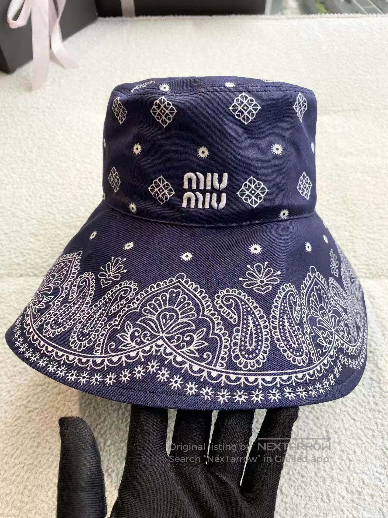 Miu Miu Miu Miu Size S 25SS cashew flower letter embroidered Logo b Size ONE SIZE - 3 Thumbnail