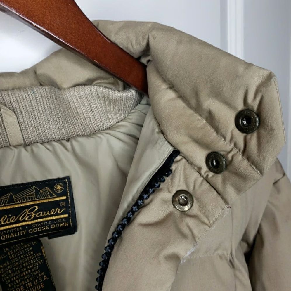 Eddie Bauer VINTAGE Eddie Bauer Jacket Mens M Brown Goose Down Hooded Puffer Tan Men USA Coat Size US M / EU 48-50 / 2 - 6 Thumbnail