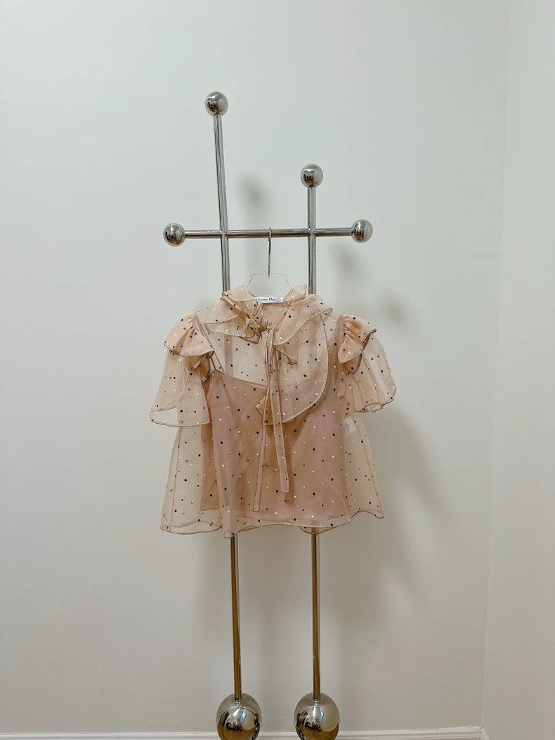 Dior Dior Ruffled mulberry silk shirt Size XXS / US 00 / IT 34 - 1 Thumbnail