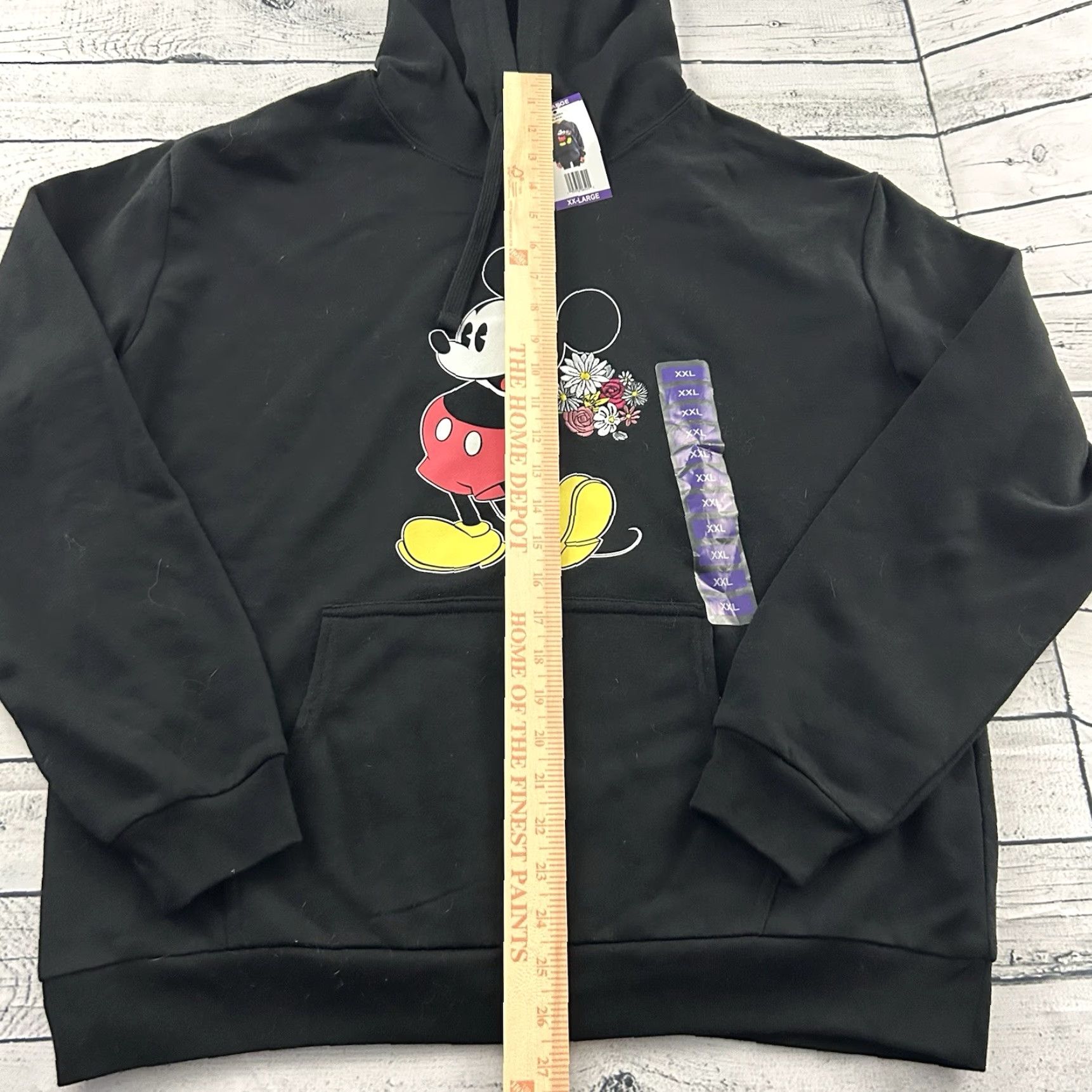Disney VINTAGE Disney Mickey Mouse Embroidered Flowers Hoodie Sweatshirt Women's XXL Black Size XXL / US 16-18 / IT 52-54 - 2 Thumbnail