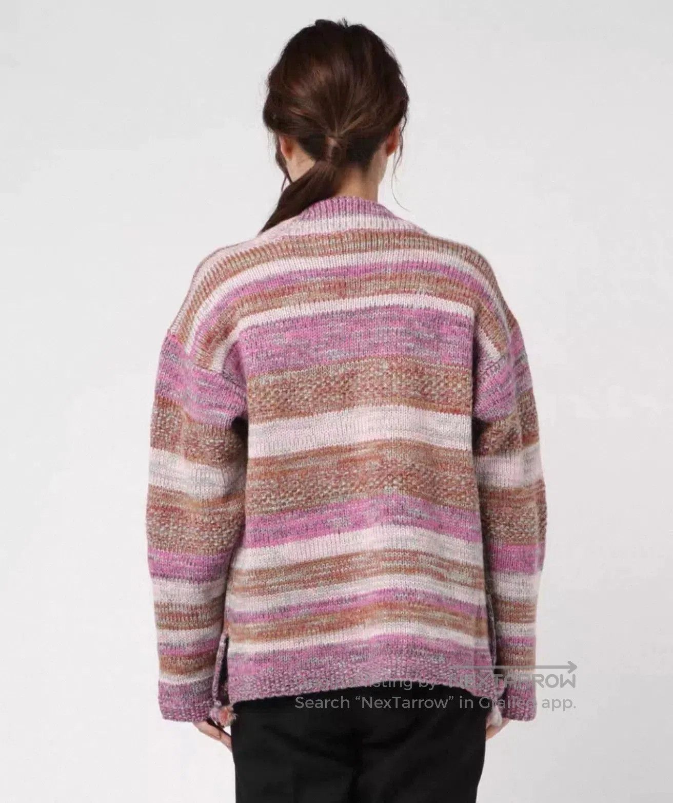 Pink Knit Cardigan Sweater from Japan.