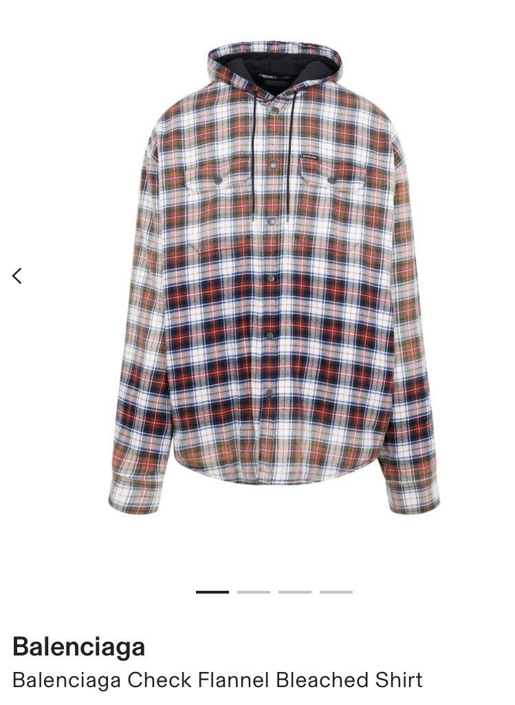 BALENCIAGA Flannel Bleached Check トップス Shirt