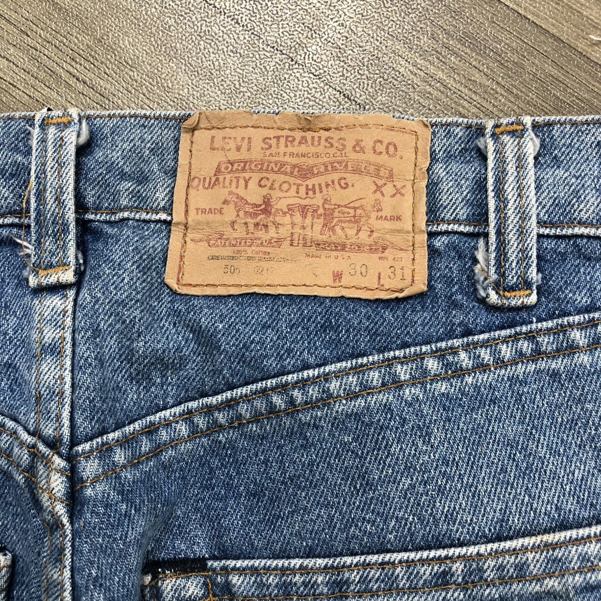 Levi's × Levi's Vintage Clothing 🇺🇸80’s Vintage Levis 501 #552 30x31 Straight Leg Blue Jeans Size US 29 - 19 Thumbnail